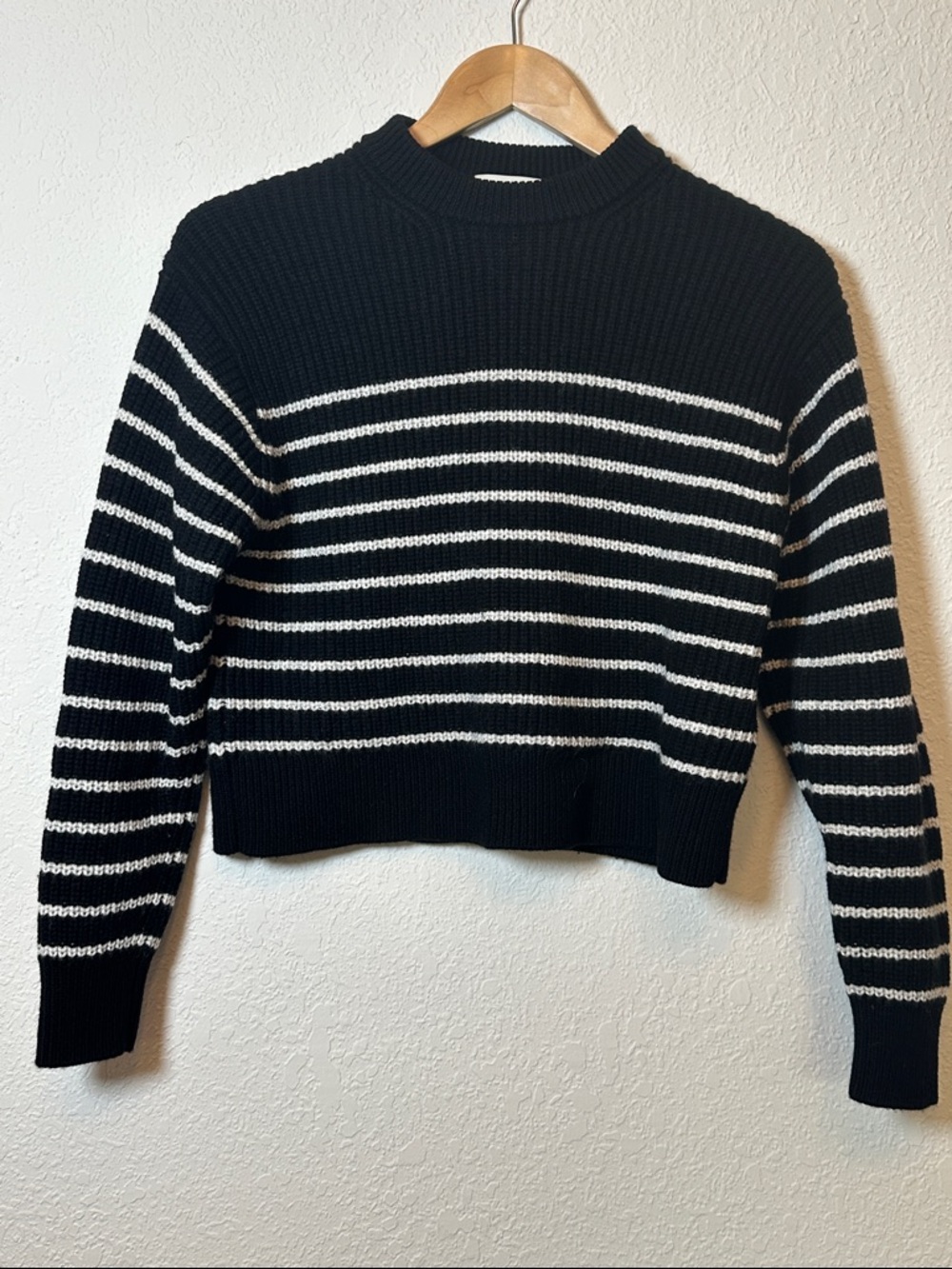 Wilfred Black & White Stripe Wool Sweater